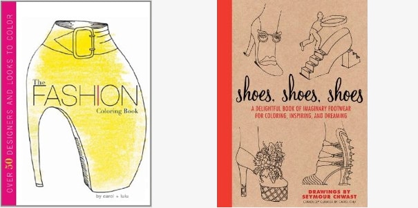 时尚涂色书和鞋，鞋，鞋，封面设计两本书由Carol Chu