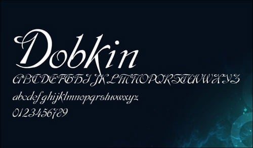 Dobkin  -  Free Font星期五 - 课程专业设计学院